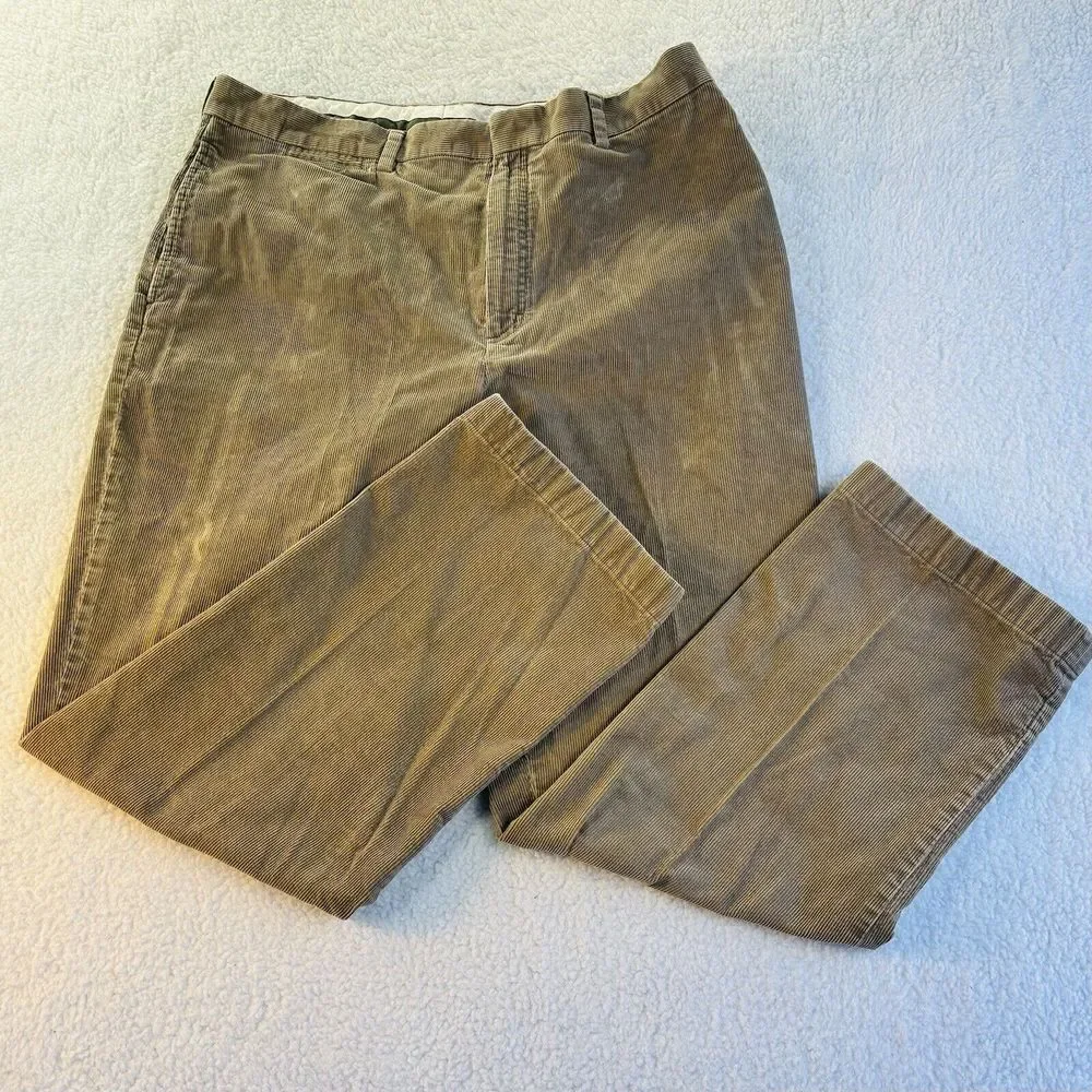 LL Bean Corduroy Pants Mens Size 40x32  Brown Straight Leg‎ Casual Natural Fit